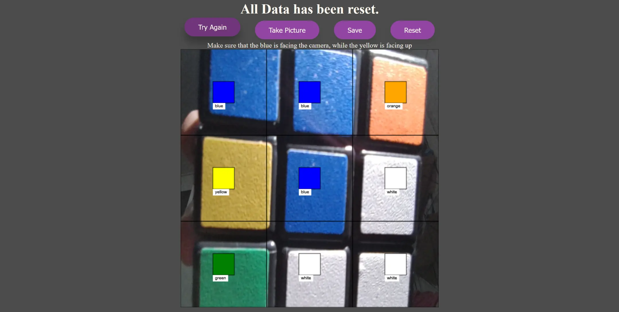 Preview of the image-based Rubik's Cube solver